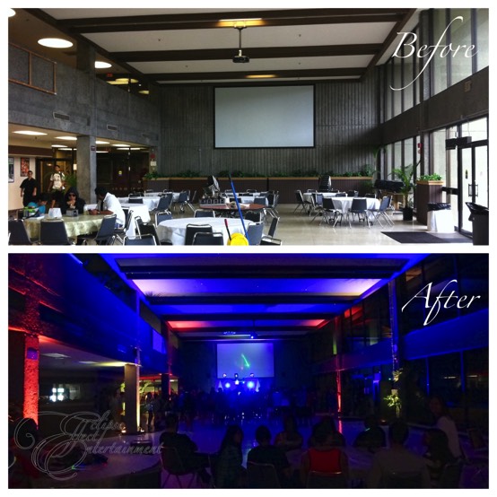 Before and After of Havana Nights set up at UHH Sodexo